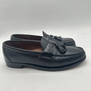 Allen Edmonds Maxfield Shoes Mens Size 10D Leather Tassel‎ Moc Toe Loafers BLACK
